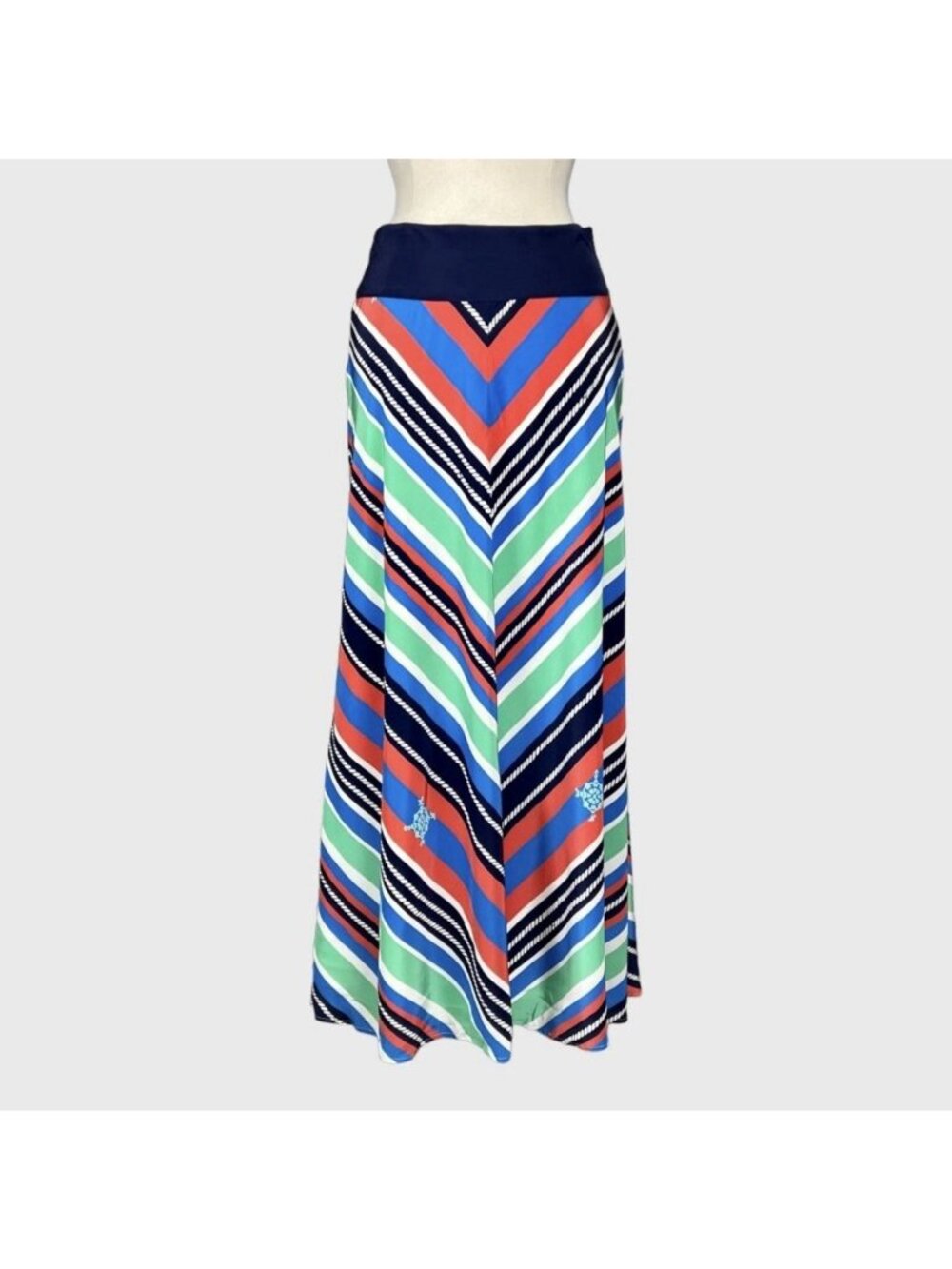 Lilly Pulitzer Womens Maxi Skirt Swim Cover Up Striped Nautical Kelli-Lyn Sz 8